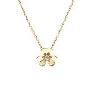Van Cleef & Arpels Frivole Mini Necklace RPOJ100 Yellow Gold (18K) Diamond Me...
